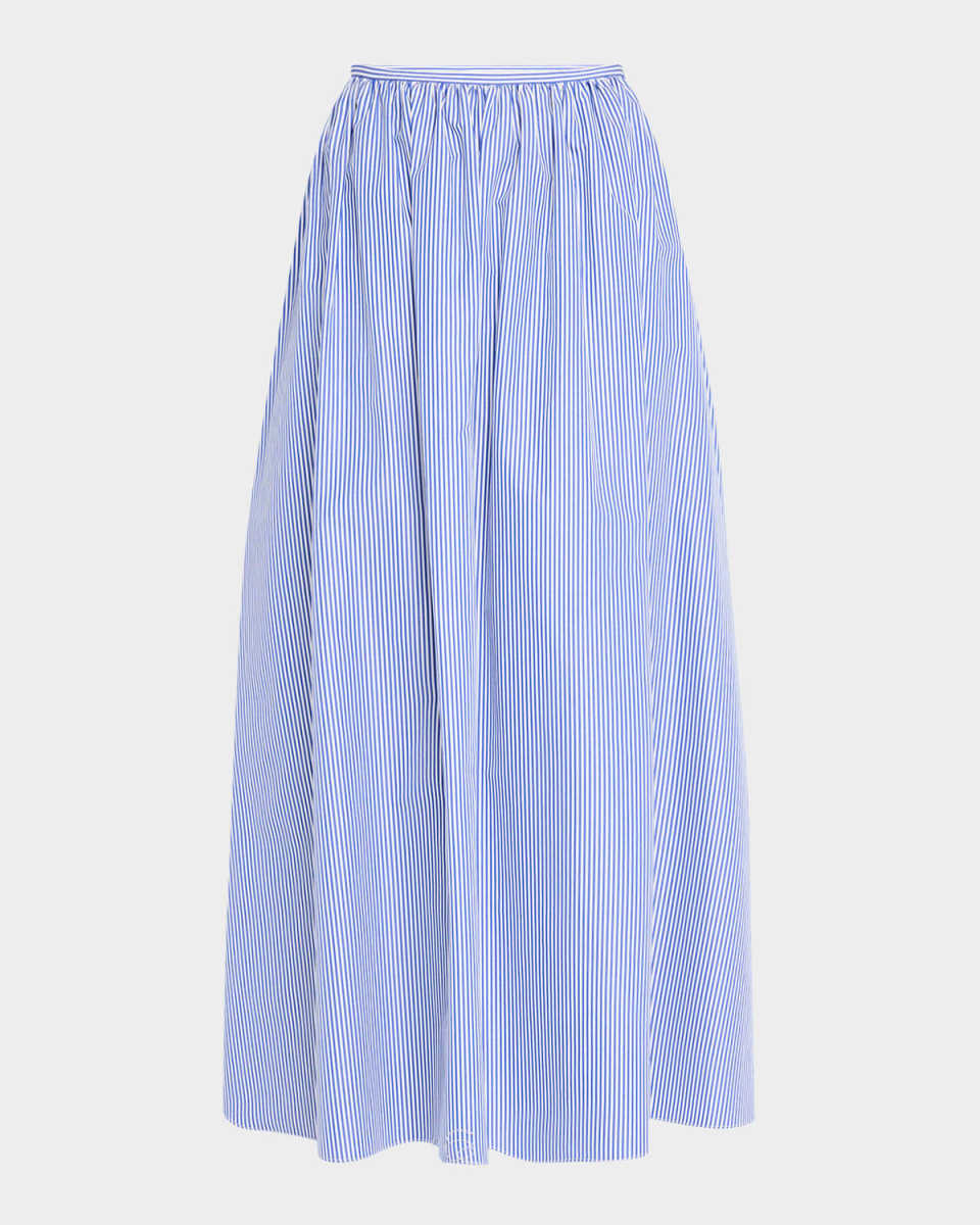 Gathered-Waist Striped Skirt